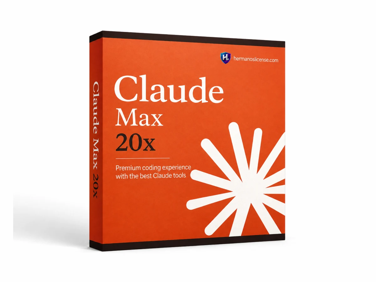 Claude Max 20x subscription product card showing 20x Pro capacity, Claude Code inclusion, and priority access features